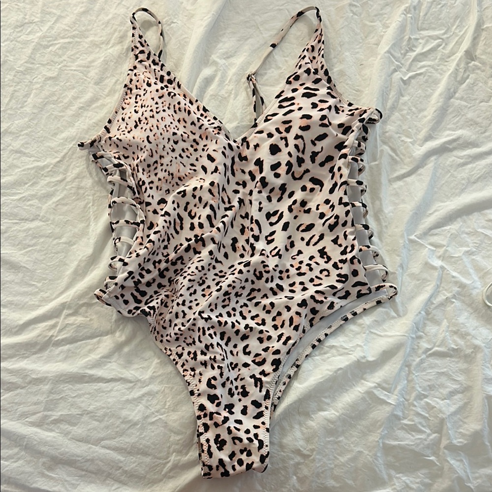 Leopard Print One Piece Swimsuit
